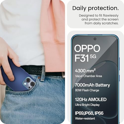 Image of ArmourPro Tempered Glass and Clear Camera Lens Protector for Oppo F31, Edge to Edge Screen Guard, Anti-Bubble, Scratch Resistant, Anti-Fingerprint, Installation Kit | Clear
