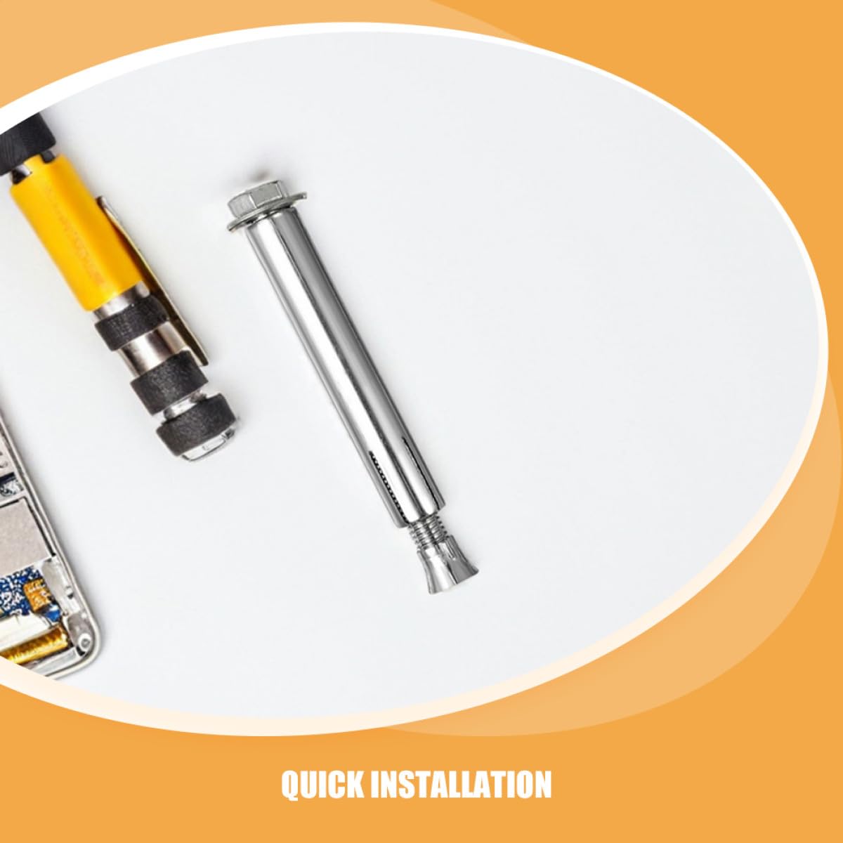 UPKOCH Vis D'expansion D'ancrage M8 pour Bosses de Vitesse, Lot de 12pcs en Fer Argenté, Structure Interne, Installation Rapide, Résistance à Forte Pression, pour Écoles et Allées