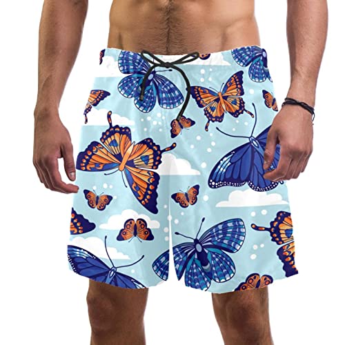 Maillots de bain hommes bleu papillon JDEZ short de plage