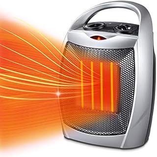 Kismile Small Electric Space Heater Ceramic Space Heater,Portable Heater Fan for Office with Adjustable Thermostat and Overheat Protection ETL Listed for Kitchen, 750W/1500W…