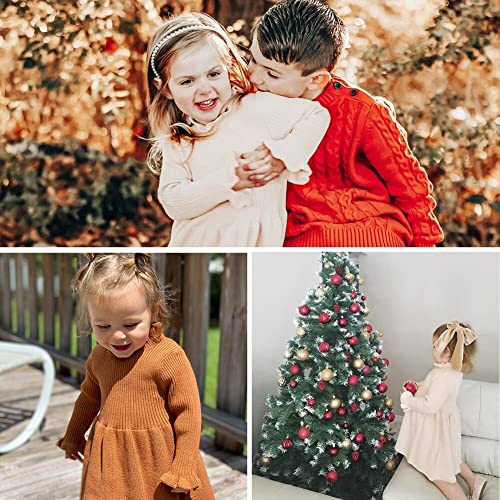 Simplee Kids Little Girls' Long Sleeve Girl Dresses And Rompers Ribbed Knit Sweater Dress Apricot For 4T #TOP5