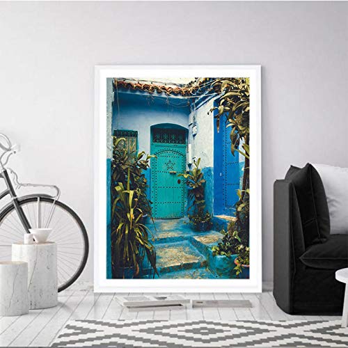 Affiches et impressions route piscine rose style nordique peinture toile 50x70