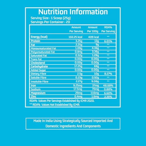 Image of Oats Powder | iOat H2O | Instant Ready To Mix Beta Glucan Rich Flavoured Oats Powder | Breakfast Cereals (500g (Pack Of 1), Cafe Mocha)