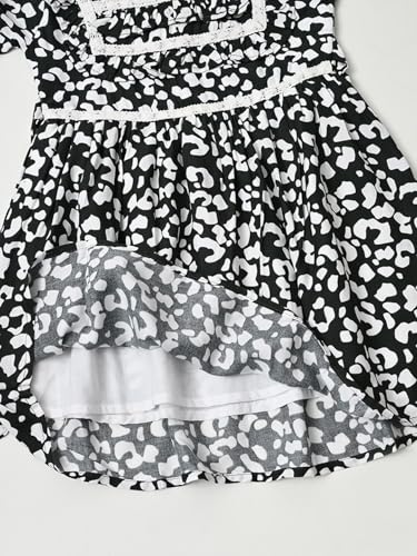 Image of mini mama by Bella Moda Front All Over Laces Printed Dress Comes with A Bloomer (Navy, 3-6M)