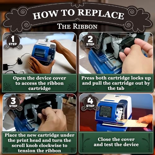 2 Cintas de Repuesto para Reloj Checador Amano - Negro miniatura 5