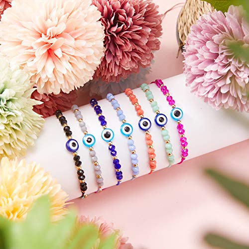 Hicarer 24 Pieces Colorful Evil Eye Beaded Bracelets Handmade Braided Rope Bracelets Adjustable Good Luck Amulet Bangle for Women Men4