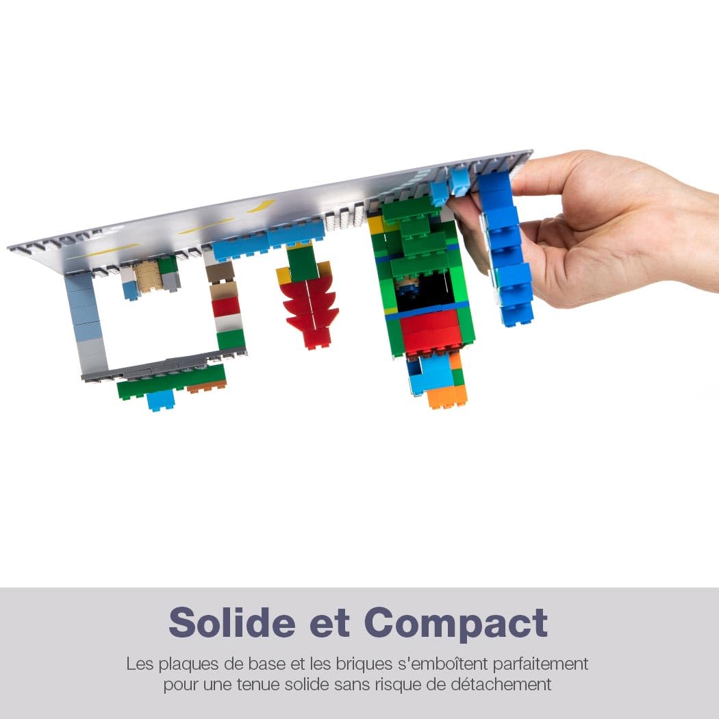 Lekebaby 16 plaques de Base pour la Ville, plaques de Route 100% compatibles avec la Plupart des Marques, 4 Courbes/ 4 jonctions en T/ 4 Droites/4 jonctions