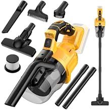 Cordless Vacuum Cleaner for Dewalt 20V Battery,100 AW Handheld Vacuum Cleaner with Washable HEPA Filter,55CFM Portable Shop Vacuum for Car/Pet Hair/Carpets/Hard FloorsNo Battery