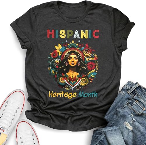 Hispanic Heritage Month Shirt Latino Countries Flag Latina Power Flower Letter Tshirt Proud Hispanic Graphic Tee Tops