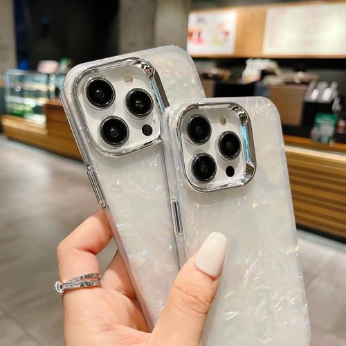 Image of COVERLY for iPhone 12 Pro Holographic Marble Glitter Case,Luxury Laser Colorful Dream Hard Shell Phone Case Camera Lens Protection Bling Nebula Shockproof Aesthetic Cover for Apple iPhone 12 Pro