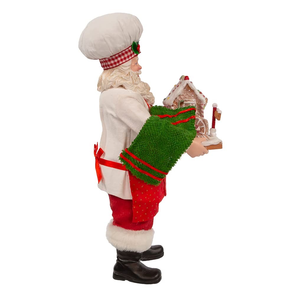 Kurt Adler Père Noël en Tissu avec Train en Pain d'épice 28 cm