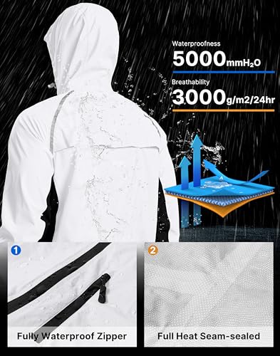 Image of Bikewa Men's Cycling Rain Jackets Waterproof Running Bike Windbreaker Lightweight Packable Hooded Jacket