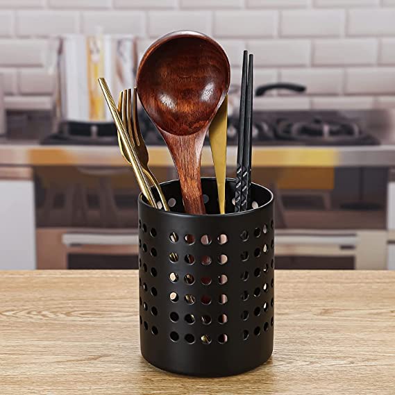 Image of finality Stainless Steel Multipurpose Cutlery, Pen and Spoon Holder - Pack of 4 (Black Color) in Size 7, 8, 9, and 10 cm - The Ultimate Solution for Demanding Home and Office Environments!