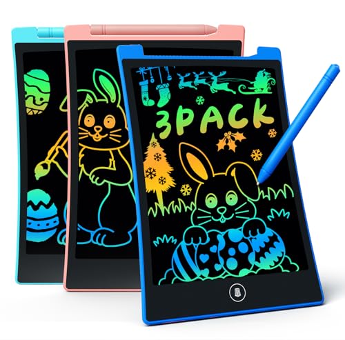 KOKODI Kids Toys 3 Pack LCD Writing Tablet, Colorful Toddler Drawing Pad Doodle Board Erasable, Educational Learning Toys Birthday Gifts for Boys Girls Age 3 4 5 6 7 8, Blue & Pink & Green