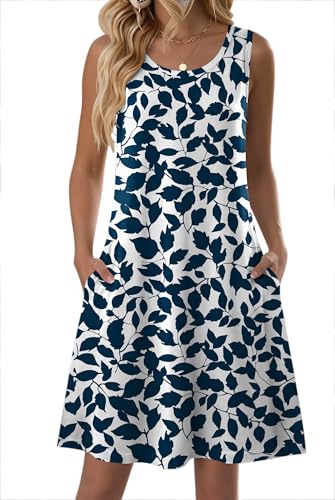 Image of Zeagoo Womens Summer Dress 2026 Sleeveless Casual A-Line Tshirt Sundresses