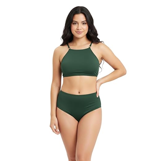 Biquini Juvenil Conjunto Top Cropped Ajustável Tanga Forrada Lateral Larga Moda Praia Piscina Verão