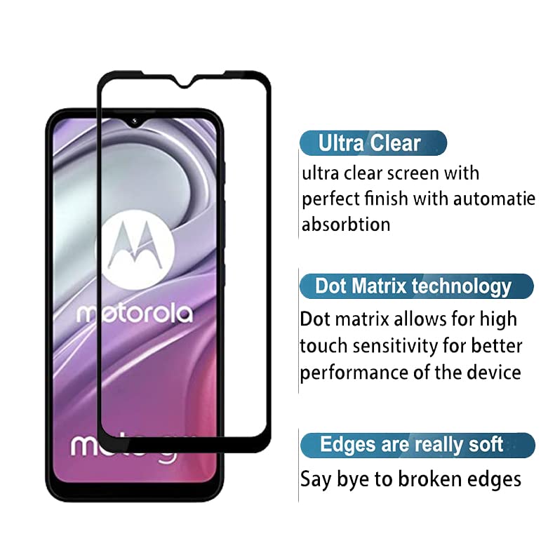 Image of Screen Protector for Motorola Moto G20 (Black) Tempered Glass Edge-to-Edge 6D Screen Guard With Installation Kit