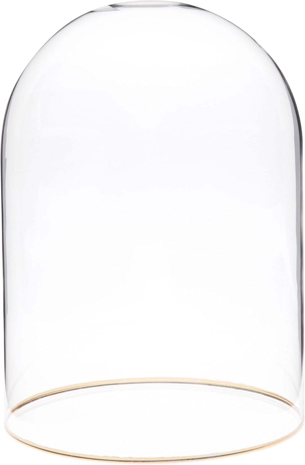 Plymor 4.5" x 8" Glass Display Dome Cloche with Gold Rim (no Base)