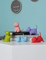 HAUCOZE set 5 figurine pisici din rășină, decorațiuni moderne cu animale pentru raft și masă 4
