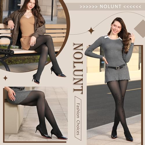 Image of Fleece Lined Tights Sheer Women,Fake Translucent Warm Pantyhose Leggings Sheer Thermal Tights for Women in Winter.