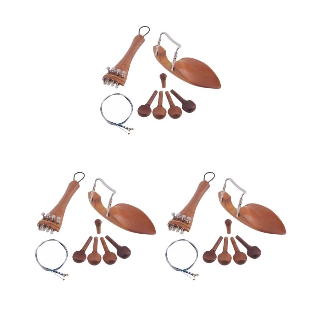 3 set 4/4 violino mentoniera cordiera accordatore fine accordatore piolo coda endpin corde