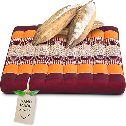 livasia seat cushion chair cushion large - 20x20x2.4″ - Floor cushion indoor/outdoor, Meditation yoga cushion, Pallet furniture chair cushion, Stitched cushion chair bench (Orange)