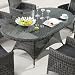 Produktbild Destiny Santos Tisch Oval 180 x 100 cm Polyrattan Gartentisch Geflechttisch Esstisch Grau (76531)