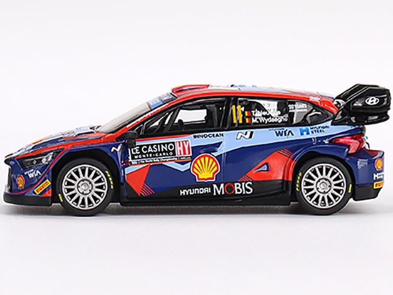 i20 N Rally1 Hybrid #11 Thierry Neuville - Martijn Wydaeghe Mobis WRT 3rd Place Monte Carlo Rally (2023) Limited Edition to 3960 Pieces Worldwide 1/64 Diecast Model Car by Mini GT MGT00710