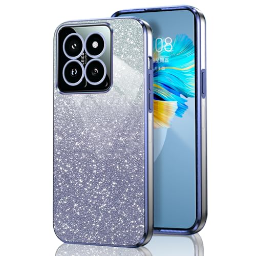 GOGME Glitter Funda para Xiaomi Redmi Note 15 5G / Poco M8 5G, Marco Galvanizado TPU Anti-arañazos Brillantina/Transparente Protectora Carcasa. Azul
