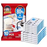 BoxLegend Space Saver Bags, 10-Pack (5 Jumbo, 5 Large) Vacuum Storage Bags for Comforters Blankets Clothes Pillows Travel Vacuum Compression Bags.