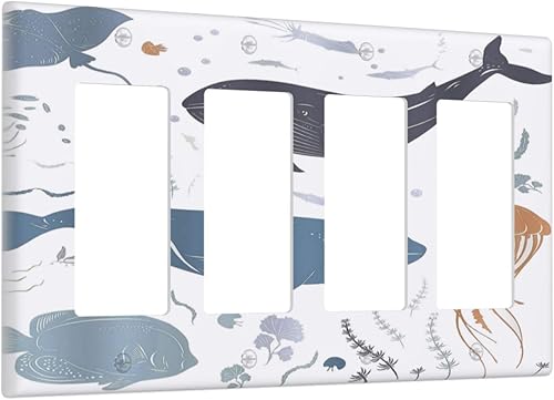 Miniatura 137 de Cubierta de Interruptor de Luz de 1 Gang con Escena de Flores de Grecia Mediterránea, Dispositivo Individual Basculante/GFCI, Placa Decorativa