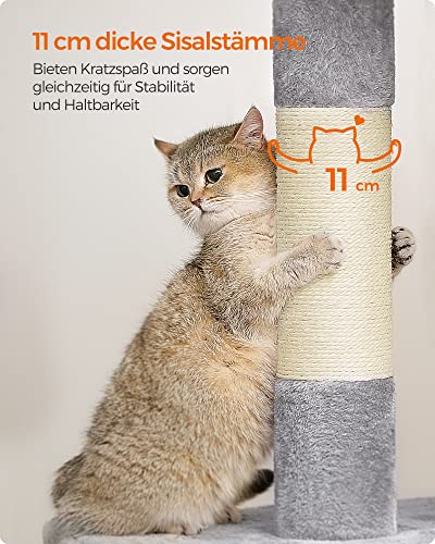 Feandrea Kratzbaum 101 cm für große Katzen mit Plattform und Höhlen