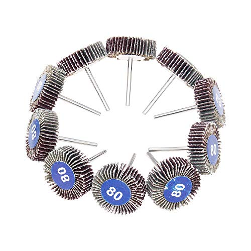 Autotoolhome ZH0032 10 Pack Abrasive Flap Wheel Sander 80 Grit 1/8 Inch Shank thumb #3