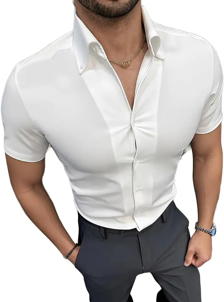 Styli Solid Button Short Sleeve