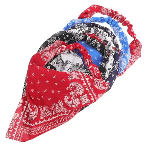 NUOBESTY 6個 腰果花三角ヘアバンド 弾力性シュシュ付き 軽量シフォン素材 レディース ティーン用 展開 ヘアアクセサリー おしゃれ飾り 旅行