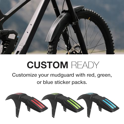 Zefal Deflector FM30 Front Bike Mudguard &ndash; MTB Fork Fender for 26&rdquo;, 27.5&rdquo;, 29&rdquo; Wheels &ndash; Zip-Tie Mount with Paint Protection, Fits Up to 2.6&rdquo; Tires, High Coverage, Lightweight