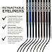 Palladio Retractable Waterproof Eyeliner, Richly Pigmented Color and Creamy, Slip Twist Up Pencil Eye Liner, Smudge Proof Long Lasting Application, All Day Wear, No Sharpener Required, Pure Black