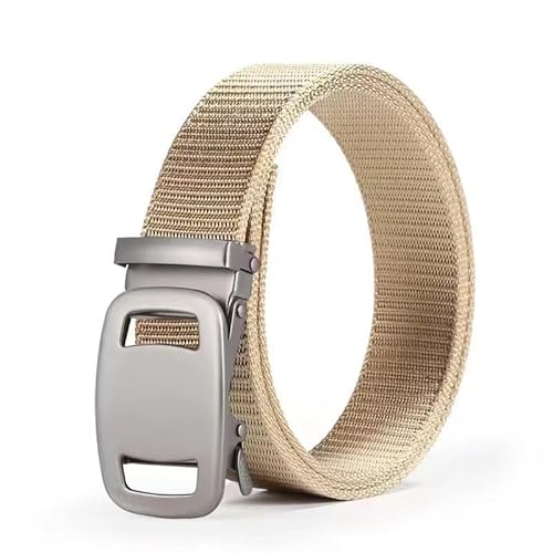 ZERAOKE Men's Wear-Resistant Nylon Athletic Ratchet Belt Men Casual Training Outdoor Tactical Belt for Golf Sport-Khaki-120 Cm X 3.5 Cm/47.2 X 1.37 in