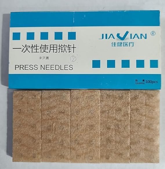 Acupression 100 Pcs Ear Acupressure Press Needles Stickers | Auricular Acupuncture Seeds Therapy Pack