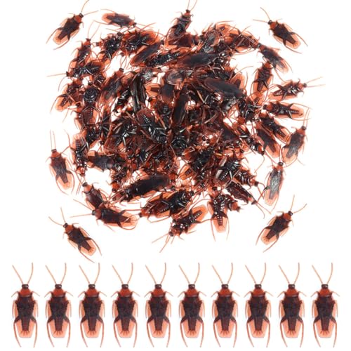 XPEX 50 Piezas Cucarachas Falsas, Cucarachas Falsas Cucarachas de Plástico, Cucarachas Falsas, Insectos Falsos, Accesorios de Juguete Realistas para el Día de los Inocentes y Bromas de Halloween