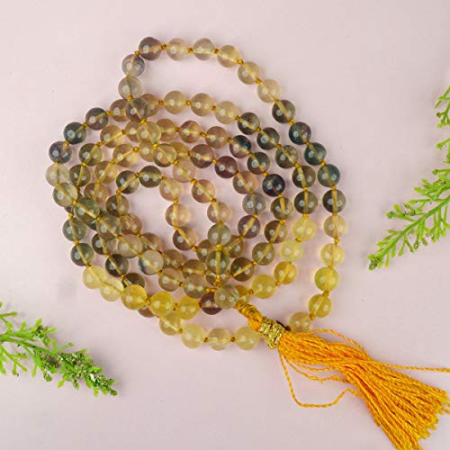 Image of Reiki Crystal Products Natural Reiki Feng-Shui Mala Necklace 6 mm Crystal Stone 108 Bead Jaap Mala for Men and Women