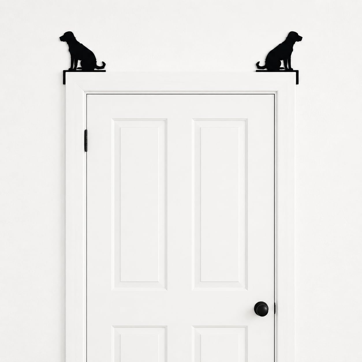 Set of 2 Labrador Door Toppers, Matching Pair, Black Dog Silhouette Gift for Dog Lovers, Over Door Frame Decor
