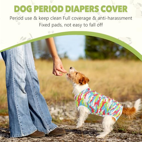 Image of Dog Diapers Suit Period Onesie Fit for Small Medium Dogs Female Dog Sanitary Panties Male Dog Heat Diapers Cover Camo /Medium