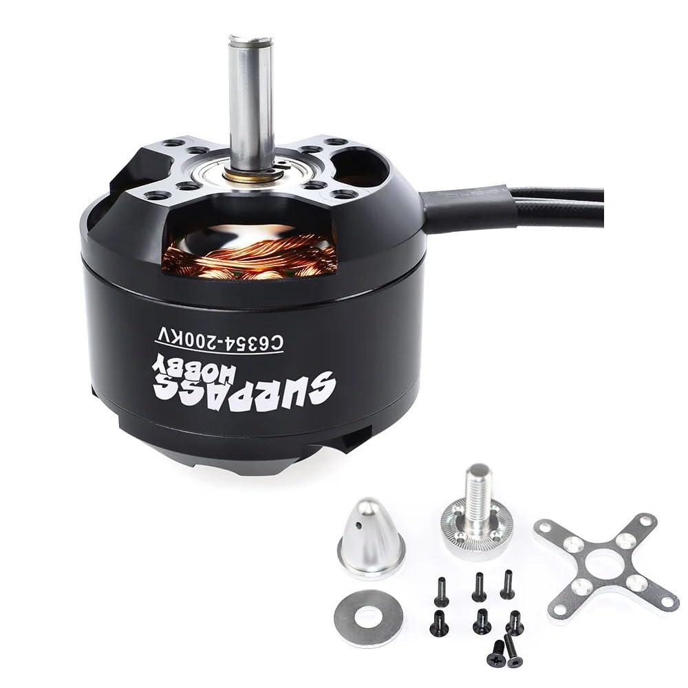 C6354 200KV Outrunner Brushless Motor Shaft Diameter 8MM with Screw Kit for RC Airplane Aircraft Fixed Wing RC Drone