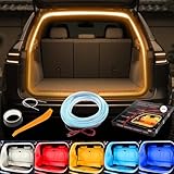 アンビエントライト車 ルームランプ 車内 【2025新モデル】トランクライト LEDテープ 高輝度 雰囲気 車内装飾用 カット可能 サイズ調節可能 埋め込み 防水 取付簡単 車のトランク用（常時点灯 ウォームホワイト 4m）