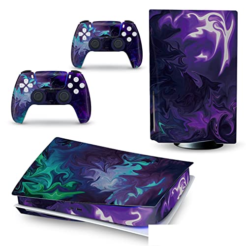 Sin burbujas Y Sin Espuma Calcomanía Consola Para PS 5 Disk Edition 2 Controladores Fundas Vinilo La Versión Del Disco Para PS5 08950