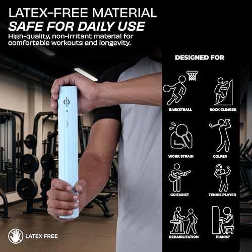 Image of NIVIA Power-Bar For Men and Women, Latex-Free Resistance Grip Trainer, Arm and Functional Strength Training (Level - 1, Light Blue)