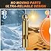 Upeckaroo Brass Emergency Whistles 2 Pack with Tangle-Free Lanyard - Pealess Safety Whistle Survival Loud Blast for Kayak Life Vest, Boating, Camping Hiking, Hunting, Adults
