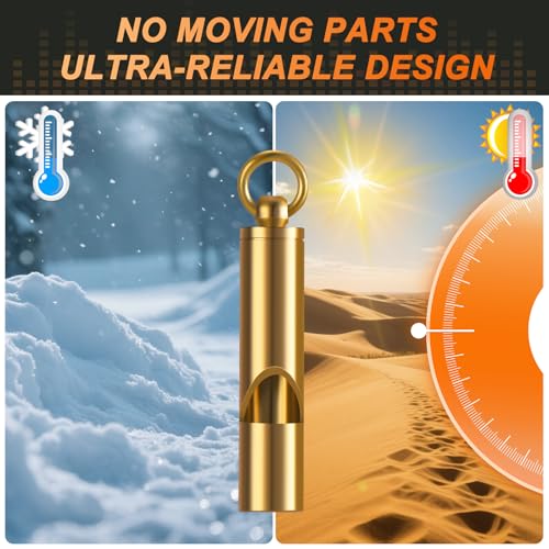 Brass Emergency Whistles 2 Pack with Tangle-Free Lanyard - Pealess Safety Whistle Survival Loud Blast for Kayak Life Vest, Boating, Camping Hiking, Hunting, Adults - Image 5