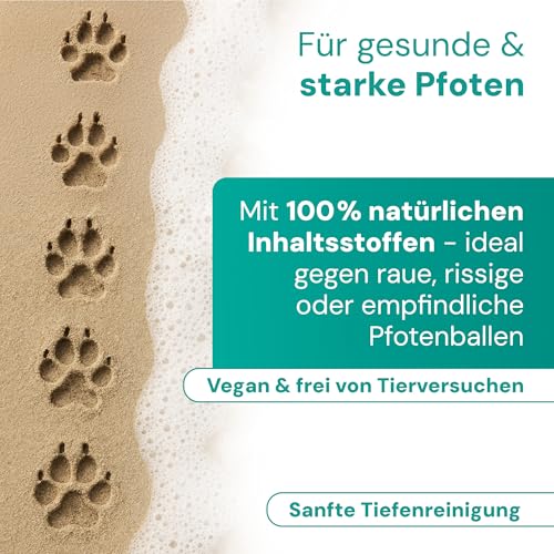 Emmi-pet Pfötchenpflege 2in1 Natur 50 ml – Veganer Pfotenbalsam Hund mit Sheabutter, Kokosöl & Kräuterextrakten, schützt & regeneriert - gegen Risse & raue Ballen, Natürlich - zieht schnell EIN